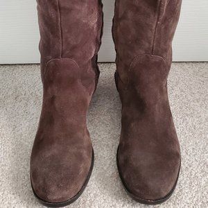 Crown Vintage Leigha Brown Suede Side Zip Riding Boot